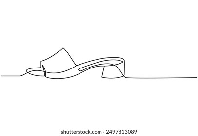 eine Linie Kunst. eine Fortsetzung Linie Kunst. ein High-Hill Schuhe, Doodle Shoe Symbol Curve Sketch Silhouette. Doodle Hi Hill Schuh Skizze gezeichnet Ein kontinuierlicher Linie Schuh weiblich Mode Symbol Element