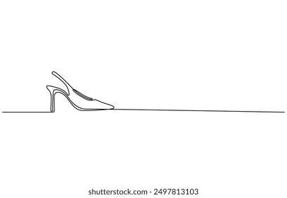 eine Linie Kunst. eine Fortsetzung Linie Kunst. ein High-Hill Schuhe, Doodle Shoe Symbol Curve Sketch Silhouette. Doodle Hi Hill Schuh Skizze gezeichnet Ein kontinuierlicher Linie Schuh weiblich Mode Symbol Element