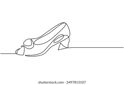 eine Linie Kunst. eine Fortsetzung Linie Kunst. ein High-Hill Schuhe, Doodle Shoe Symbol Curve Sketch Silhouette. Doodle Hi Hill Schuh Skizze gezeichnet Ein kontinuierlicher Linie Schuh weiblich Mode Symbol Element