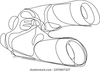 one line art. one continuous line art of a Binoculars