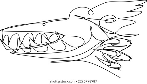 one line art. one continuous line art a bird head with claws