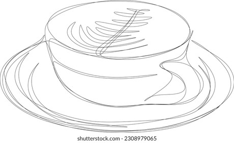 One line art. one continuous line art of a coffee in the glass	
