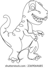 one line art. one continuous line art of a dinosaur