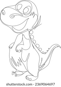 one line art. one continuous line art of a dinosaur