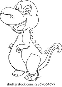 one line art. one continuous line art of a dinosaur