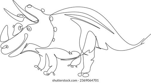 one line art. one continuous line art of a dinosaur