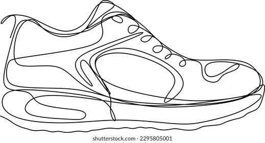 one line art. one continuous line art. a men's casual shoes for style	
