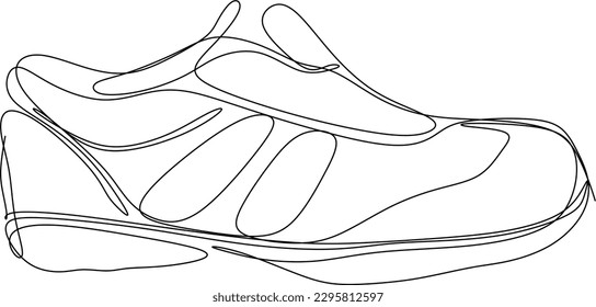 one line art. one continuous line art. a men's casual shoes for style