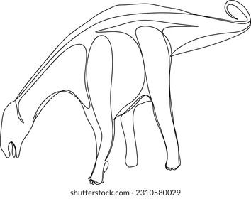 one line art. one continuous line art of a Nigersaur
