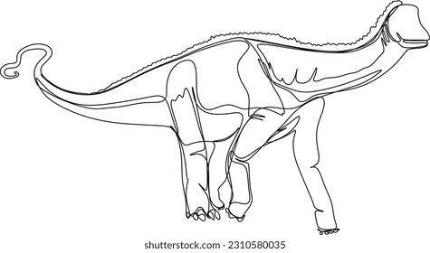 one line art. one continuous line art of a Nigersaur
