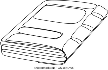 One line art. one continuous line art. Sketch of a book