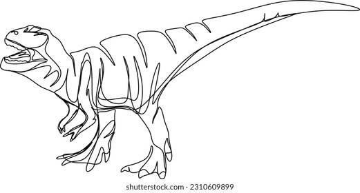 one line art. one continuous line art of a Tyrannosaurus	