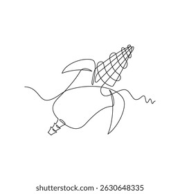 one line art Corn vector illustration. line art, one continuous line, simple, hand drawn and sketch style. for icons, symbols, signs or logos