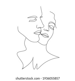 One Line Art Couple Line Art Stock Vector (Royalty Free) 1936055857 ...