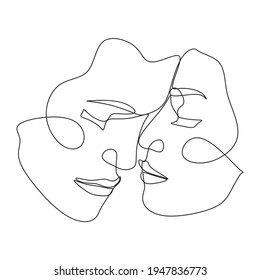 One Line Art Couple Line Art Stock Vector (Royalty Free) 1947836773 ...