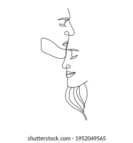 One Line Art Couple Line Art Stock Vector (Royalty Free) 1952049565 ...