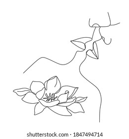 One Line Art Couple,Vector. Line one Couple. Minimal Wall Art. Face Line Couple print. Kiss print.