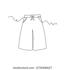 one line art Culottes vector illustration. line art, one continuous line, simple, hand drawn and sketch style. for icons, symbols, signs or logos