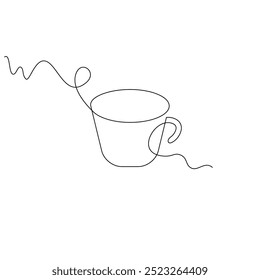 one line art cup vector illustration. line art, one continuous line, simple, hand drawn and sketch style. for icons, symbols, signs or logos
