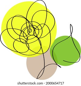 One line art design flower