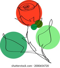 One line art design flower