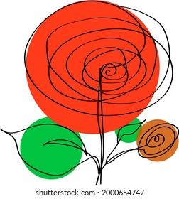 One line art design flower