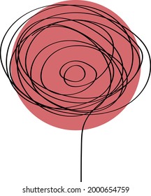 One line art design flower