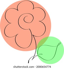 One line art design flower