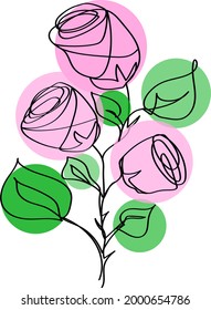 One line art design flower