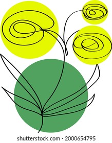 One line art design flower