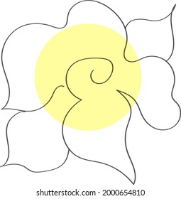 One line art design flower