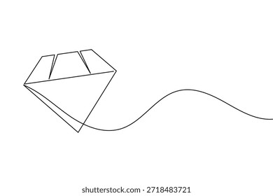 Ilustración minimalista de la joyería de la piedra preciosa de la vista lateral del diamante del arte de una línea