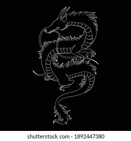 One Line Art - Dragon Design