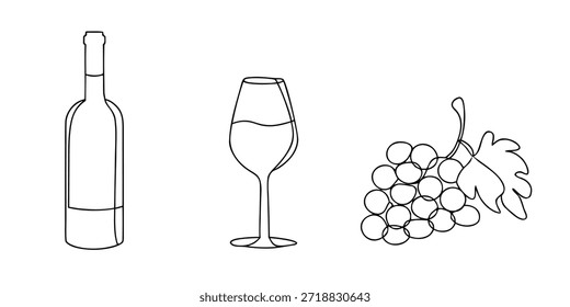 uma arte de linha desenhando uma garrafa de vinho com eps de fundo