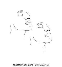 One line line art drawing hand drawn doodle art outlined illustration minimalist woman women vector simple beauty feminist sketch female abstract graphic isolated face model portrait cosmetic feminine