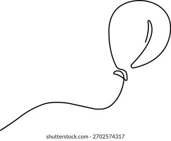 Um desenho de arte de uma linha de um balão de festa simples