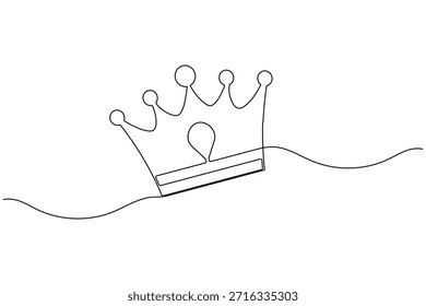 Um desenho artístico de uma coroa real inclinada simbolizando liderança e autoridade