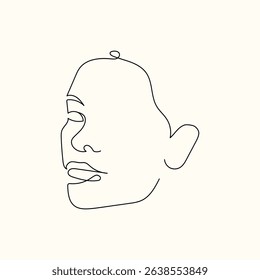 One line art drawing a woman face portrait with modern and minimalist style