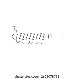one line art Drill Bit tool vector illustration. line art, one continuous line, simple, hand drawn and sketch style. for icons, symbols, signs or logos
