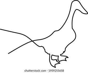 One line art a duck