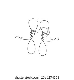 one line art earrings illustration. line art, one continuous line, simple, hand drawn and sketch style. for icons, symbols, signs or logos