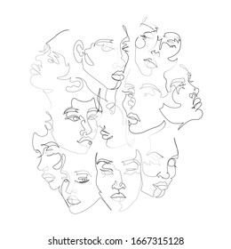 Una línea de arte cara a cara
