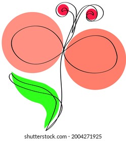 One line art flower design
