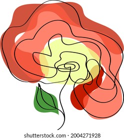 Diseño de flores de arte de una línea