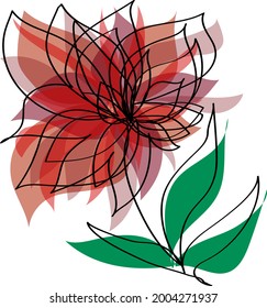 One line art flower design