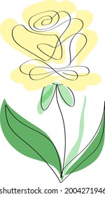 One line art flower design