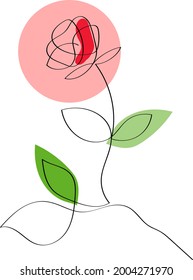 Ein-Linien-Kunstblumendesign