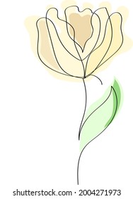 Diseño de flores de arte de una línea