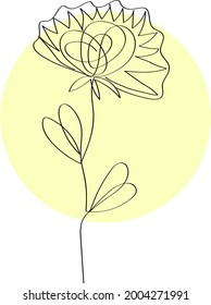 One line art flower design