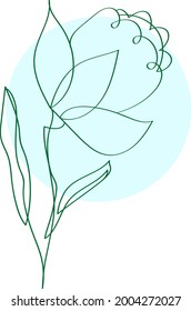 One line art flower design